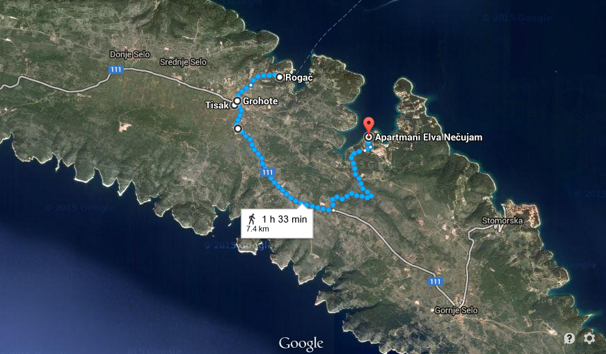 Our outgoing route from Rogač.